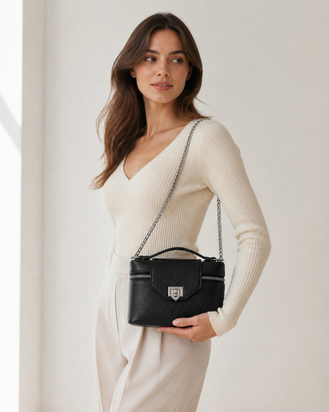 Mini Bag in Leather - Fleur